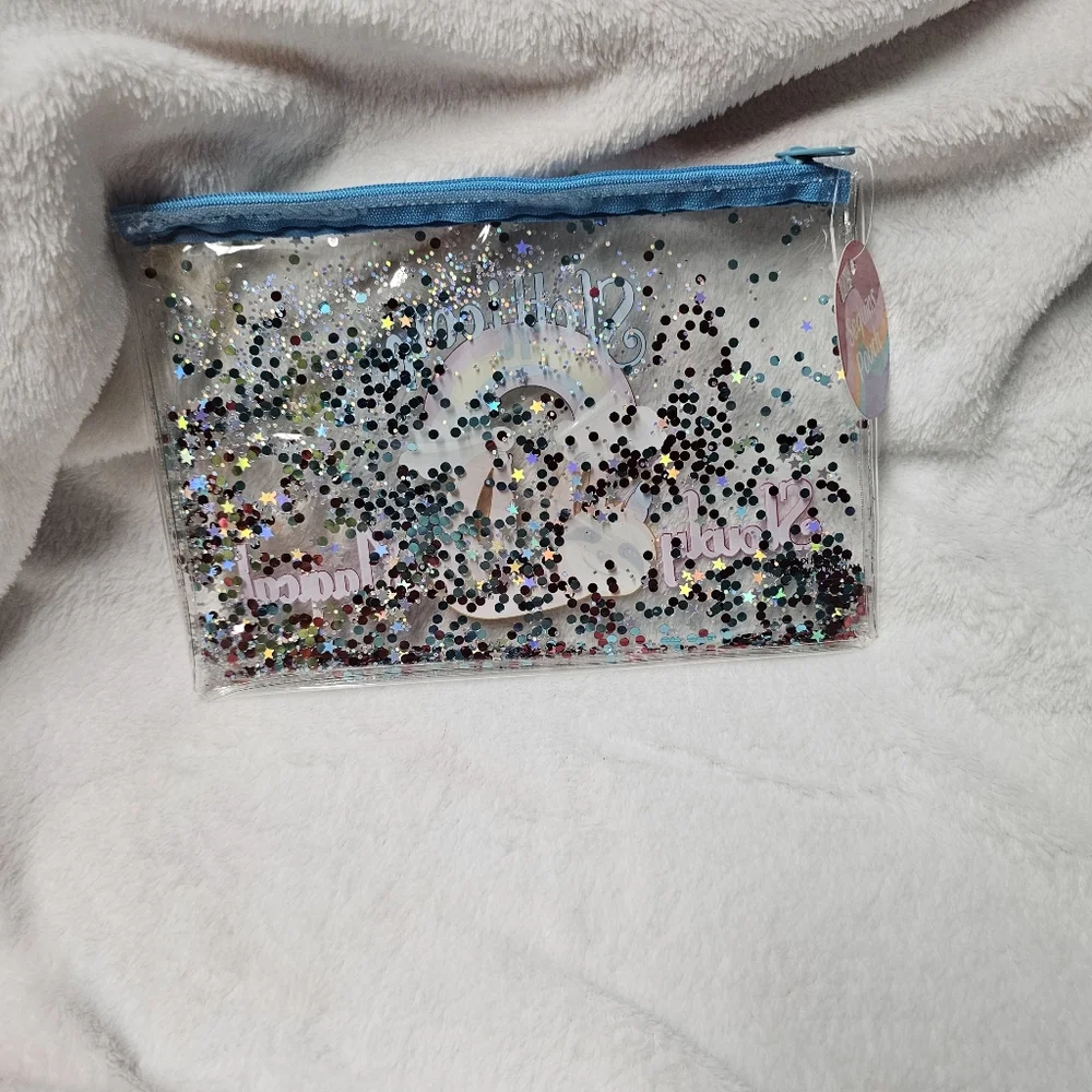 Glitter Sloth Unicorn Rainbow Zippered Fidget Pouch